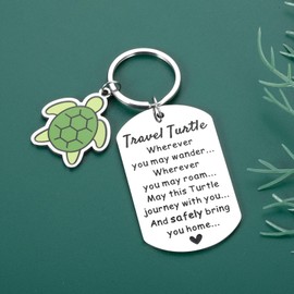 Safe Travel Turtle Keychain White Elephant Gifts for Adults Christmas Stocking Stuffers for Teen Girls Boys Turtle Lover Gifts Friendship Gifts for Women Friends Gifts for College Girls Boys Valentine