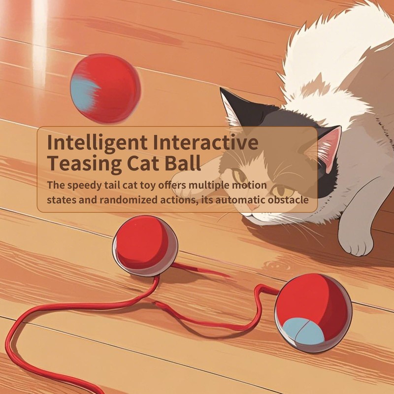 ZukQvrivelig Speedy Tail 2.0, Cat Ball Toy, Interactive Cat Toy