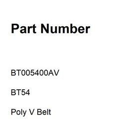Air Compressor Drive Belt Compatible with Cam-Feld BT005400AV BT54 Poly V Belt 1PCS