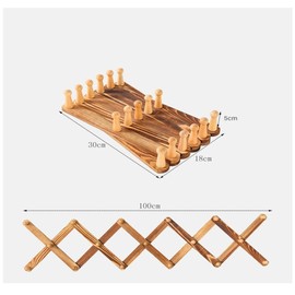 YUEMING Wooden Coat Rack with 17 Pins Clothes Rack Expandable Coat Hooks Accordion Wall Hanger Coat Hooks for Hanging Coats Hats Scarf