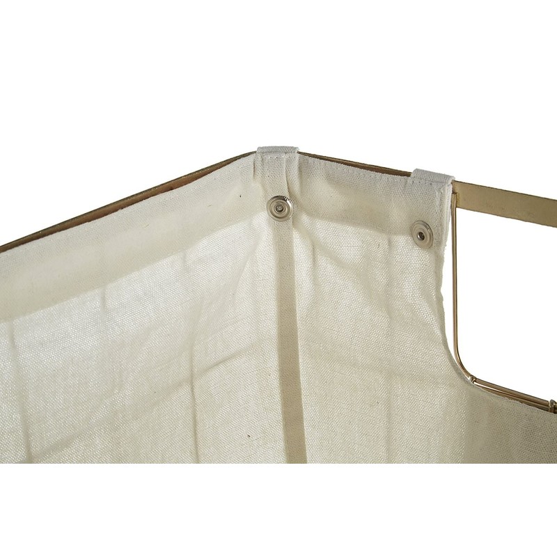 Premier Interiors Basket Storage Basket, Gold Plated Iron Wire, Cotton