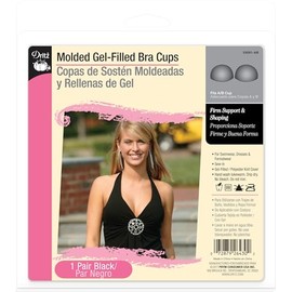 Dritz Molded Gel-Filled Bra Cups, A/B, 1 Pair, Black