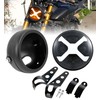 5-3/4 5.75" X-Style Yellow DRL Motorcycle Headlight with Headlight Housing