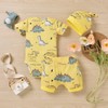 HINTINA Newborn Baby Boys Dinosaur Shorts Outfits Dino Bodysuit Short