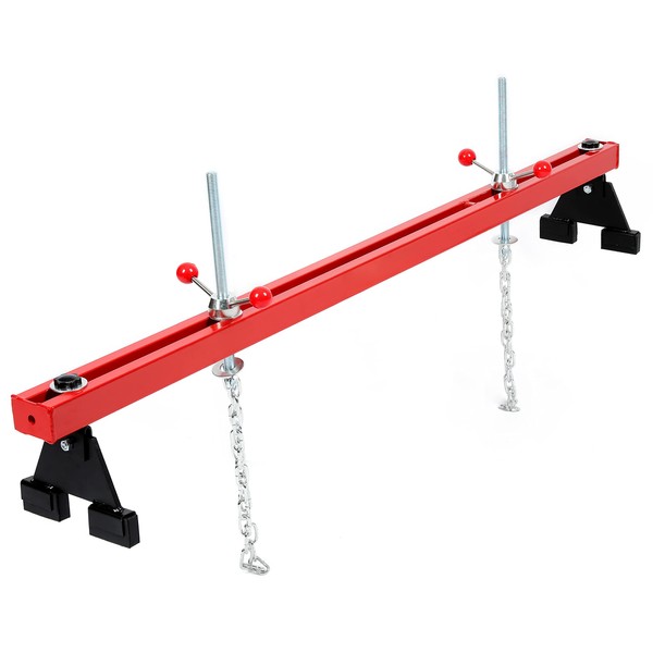 HECASA 1100 Lbs Engine Support Bar Engine Transverse Bar Engine Hoist for Engine Transmissions, Home Garages & Auto Repair Stores Keeps Engine Stable and Lifted w/2 Point Lift Holder Dual Hooks