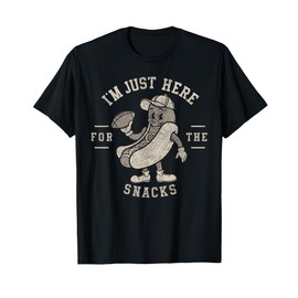 Funny I'm Just Here For The Snacks HotDog Football T-Shirt
