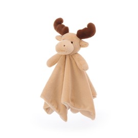 Apricot Lamb Elk Cute Comforter Soft Loveys for Baby Boy and Girl, Security Blanket for Babies, Infant and Toddlers, Brown 14x14 Inches