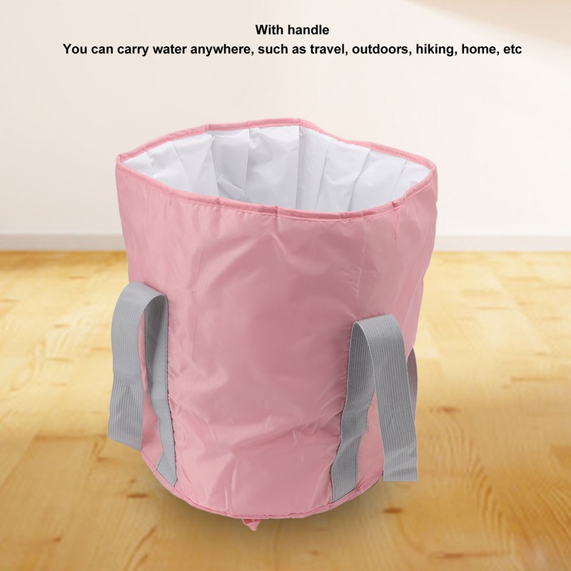 Foldable Foot Tub Polyester Double Layer Collapsible Camping Bucket with