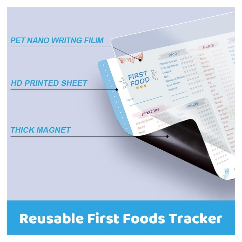 First Foods Tracker Fridge Magnet Foods Tracker Daily Food Log