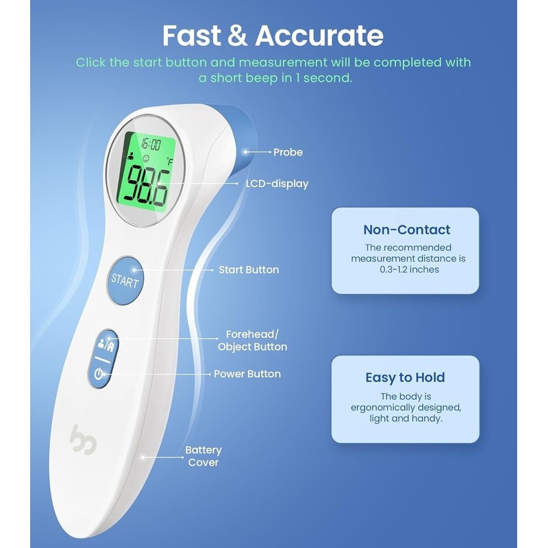 Joytech Healthcare NEW Femometer Infrared Forehead Thermometer Non Contact Instant