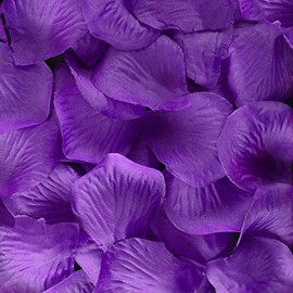 Super Z Outlet Silk Fabric Flower Mini Rose Petals for Weddings (1000 Pieces) (Purple)