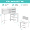 BOLUO White Kids Desk and Chair Set for 6-12 Year