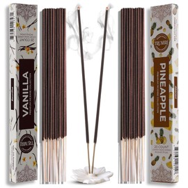 Trumiri Incense Sticks - Combo Pack of 40 Insence-Sticks - 20 Vanilla + 20 Pineapple - Insenses - Insents - Incents - Inscense - Incence - Incienso - All Natural Incense Sticks