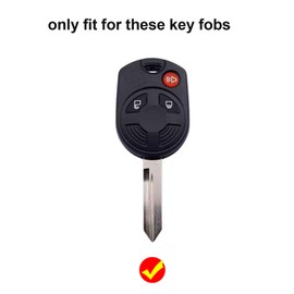 2Pcs Key Fob Cover for Ford Escape for Ford F-150 Ranger Edge Escape Lincoln 3 Buttons (Black White)