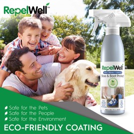 RepelWell Shoe & Boot Stain & Water Repellent (24oz) Eco-Friendly, Pet-Safe Spray Keeps Fabric, Leather & Suede Clean & Dry