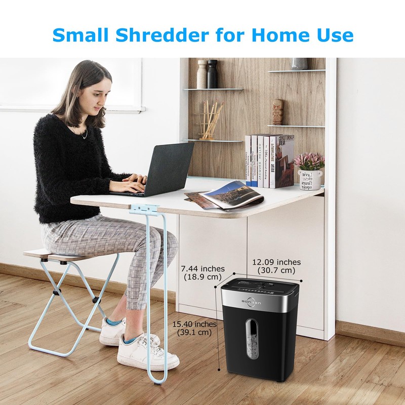 BONSEN Shredder for Home Office, 4 Gallons 8-Sheet Cross Cut