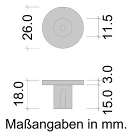 Gedotec Furniture Knob Antique | Cupboard Knob White Matt | Como | Metal Door Knob Round | Drawer Knob Diameter 26 mm | Dresser Knob Kitchen Cabinets & Doors | Pack of 10 - Furniture Knob with Screws