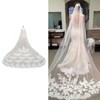 3 Meter Bridal Veil Lace Applique Metal Comb Fixing Ultra