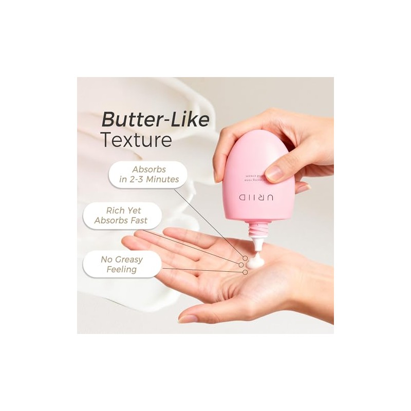Crema/loción relajante para manos Uriid con rosa, manteca de karité