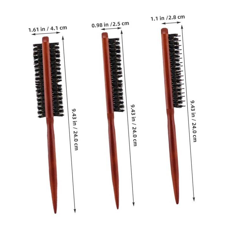 Baluue 3pcs Boar Bristle Tail Comb for Women and Boy
