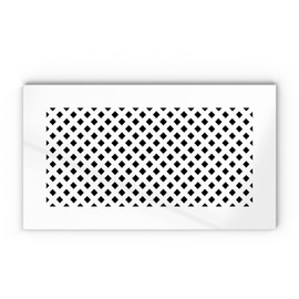 SABA Home Decor Air Vent Cover Grille - Acrylic Plexiglass Return and Register White Finish Decorative Covers for Walls & Ceilings NOT for Floors, Giovanna (4"x12" Duct (6"x14" Overall) Silicone)