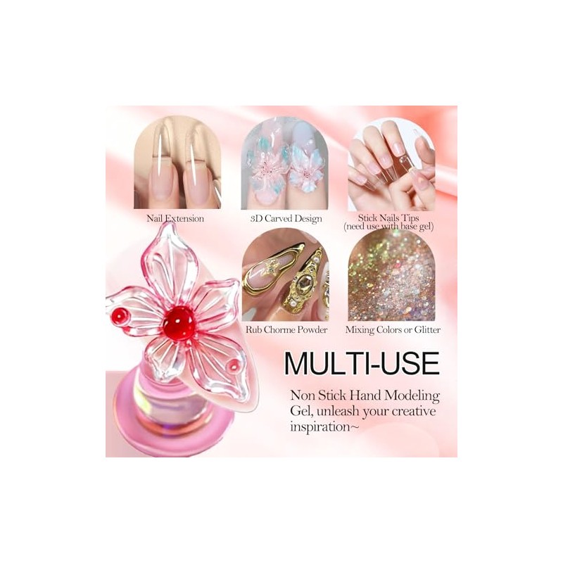 Nailgil Solid Builder Gel for Nail Polish, Solid Nail Glue