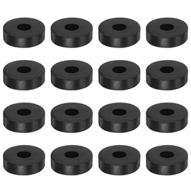 sourcing map Pack of 16 Rubber Spacers 1.2 Inch AD 0.4 Inch ID 0.3 Inch Thick Neoprene Round Vibration Damper Pads Insulator Rubber Washers Bushings for Home Cars Boat Accessories Black