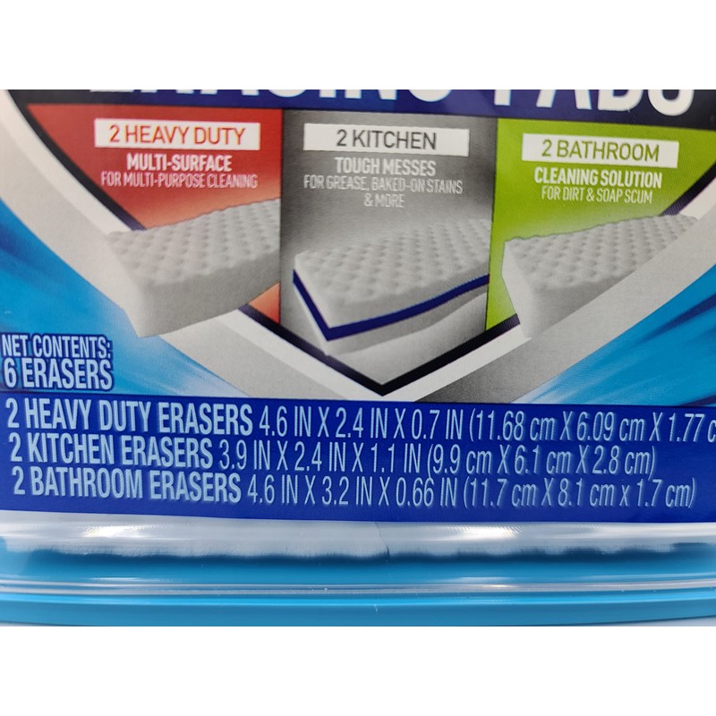 4 Pack Premium Quality Variety 6 Pack Erasing Pads ~