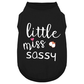 Paiaite Dog Clothes Fashionable Sleeveless Pet Vest: 'Little Miss Sassy' Printed Cotton Dog Shirt, Ideal for Small, Medium, and Large Breeds, Ensuring Comfort and Breathability Black S