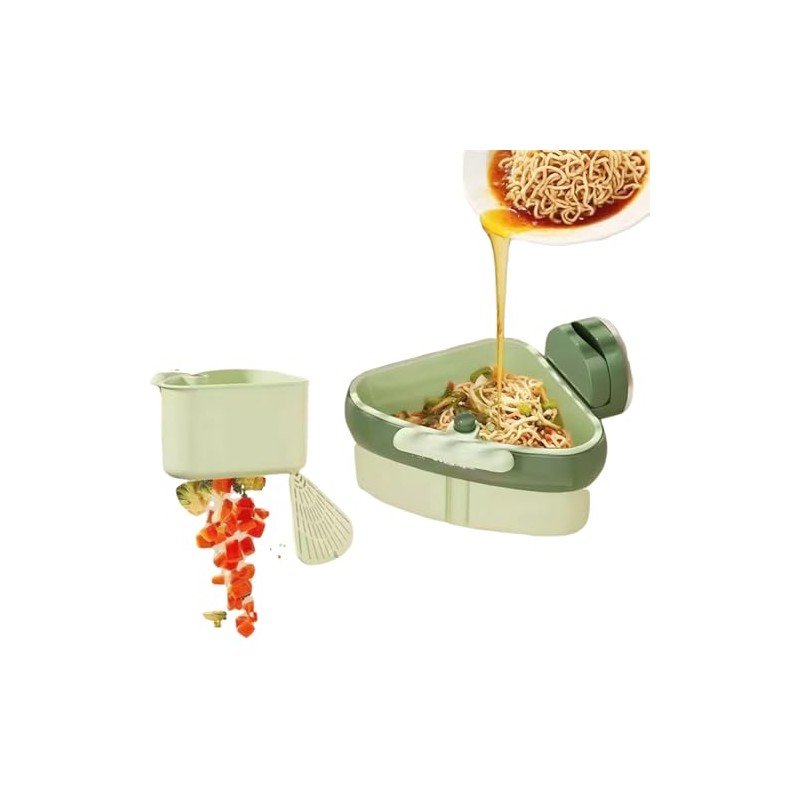 Corner Sink Strainer Basket with Suction Cups, Automatic Dumping Collapsible