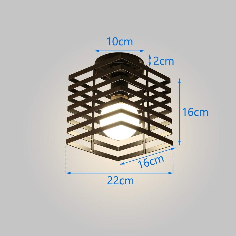 iDEGU Industrial Ceiling Light Cage Chandelier Metal Iron Light for