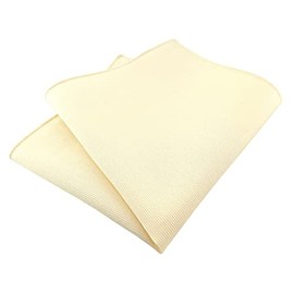 TigerTie - High-quality pocket square made from 100% cotton in plain colour, pocket square 26 x 26 cm, Yellow Beige