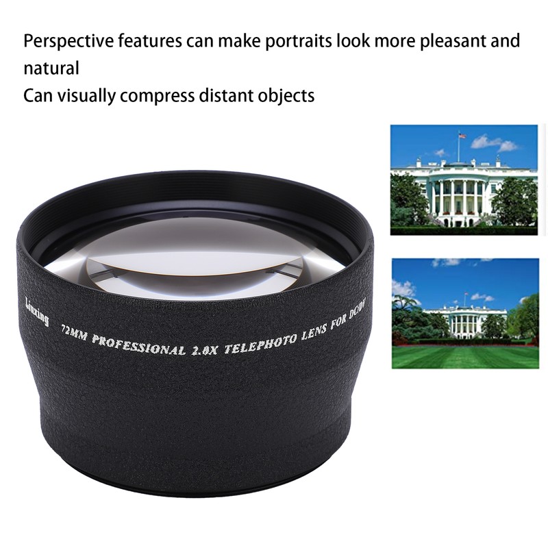 72MM 2X Magnification Telephoto Lens Suitable for All Camera Lenses