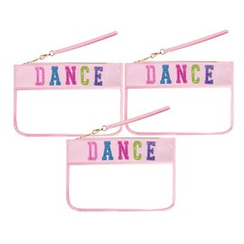 HYOOG Dance Recital Gifts Letter Clear Zipper Snack Bag For Travel, Pvc Clear Makeup Bag, Cosmetic Travel Bag For Women Gift (Dance, 3)
