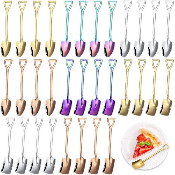 XTUDOU Pack of 32 Coffee Spoons, Stainless Steel Shovel Shape