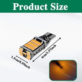 Tecledsn 4PCS LED Reverse Lights, T15 4014 45SMD Back Up Light Turn Signal Bulb, Universal Car Accessories 6500K Super Bright Stop Light Bulbs Brake Lights Replacement for Cars Trucks RVs (Yellow)