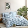 honey qiao Blue and White Checkered Comforter Set Twin Comforter