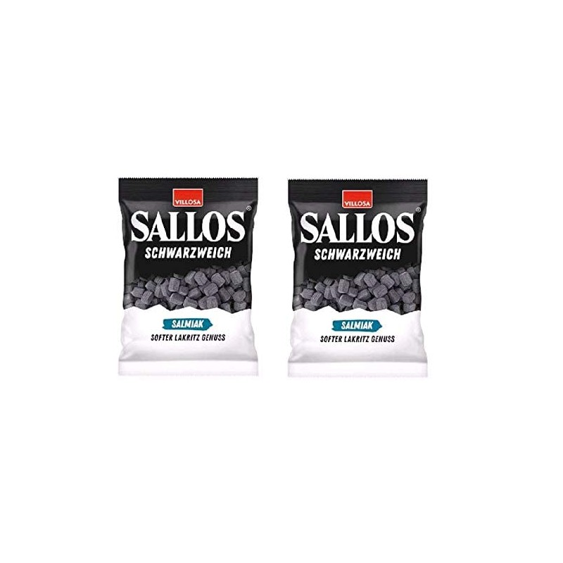 Villosa Sallos Schwarzweich Soft Vegan Salmiak - 2 Pack