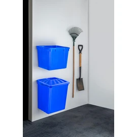 Recycle Bin Wall Mount (2 Pack), Garage Organizer, Blue Bin Hanger