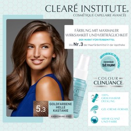 Colour Clinuance, 5.3 Light Golden Brown Hair Dye for Sensitive Hair Permanent Colouring without Ammonia, More Shine Intensive Colour 100% Coverage, Dermatologically Tested