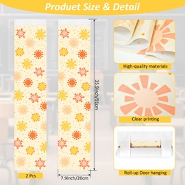 Cinrobiye 2 Pcs Classroom Door Window Cover Blackout Curtain, Classroom Window Cover Lockdown Shade, Office Door Covering for Teachers and Nursery 8 x 36 Inches (Boho Sun, Colorful, 8X36)
