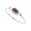 LUSTRE AND LIGHT 15.5x8mm Natural Raw Amethyst Twister Bangle Bracelet