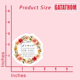 (3PCS) Christian Bible Verse Sticker – My Grace is Sufficient for You 2 Corinthians 12:9 – Inspirational Faith Waterproof Vinyl Decal for Scrapbook Laptop, Water Bottle, Journal, 3 "x 2.2 "