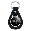 Graphics and More Panther Face Black Leather Keychain
