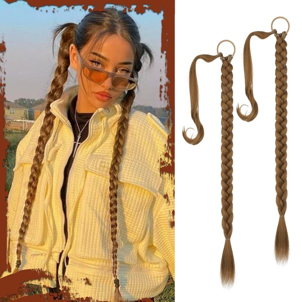 Sofeiyan Braid Extensions Ponytail Extension with Scrunchie, 2 Pieces, 66