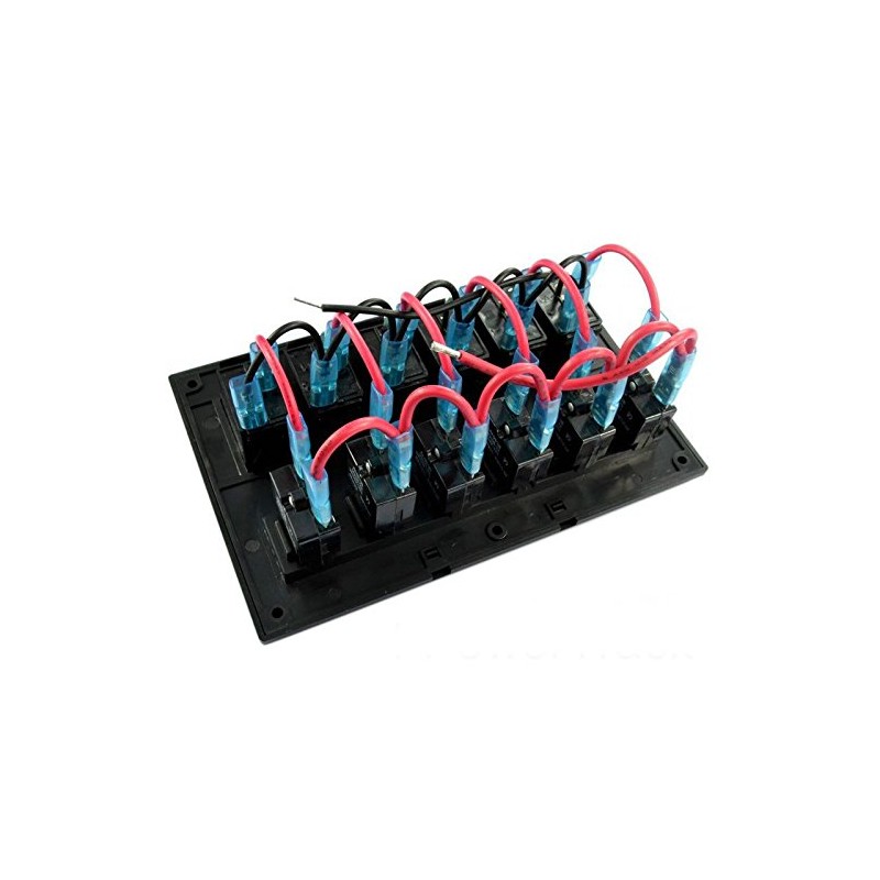 6 Gang Marine Boat Rocker Switch Panel Circuit Breaker LED