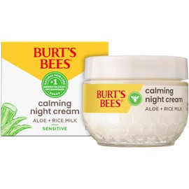 Burt's Bees Burt's Bees Sensitive Hydrating Night Face Cream Face Moisturizer for Sensitive Skin with Aloe and Rice Milk, 98.9% Natural Origin, Developed with Dermatologists, 50g