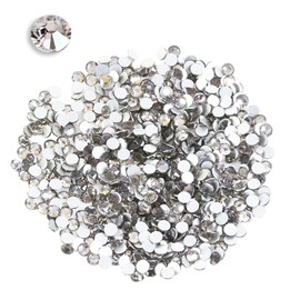 2880 Pieces 2 mm Glitter Stones Set, SS6 Round Rhinestones, Decorative Stones Crystal Stones for Decorating and Crafts, Silver Craft Stones for Nail Art & Scrapbooking Embellishments