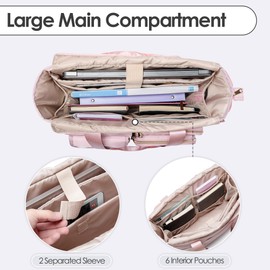 Fasrom Teacher Bag with Laptop Compartment, Teacher Work Bag for Women Teacher Supplies, Pink