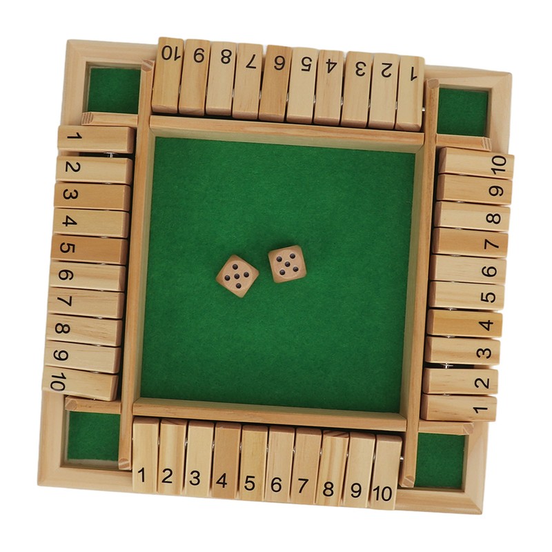 Four Sided Flop Game for Kids Adults Wooden Board Game